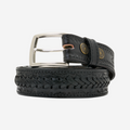 “NIGHTBRAID” Handcrafted Leather Belt - Black