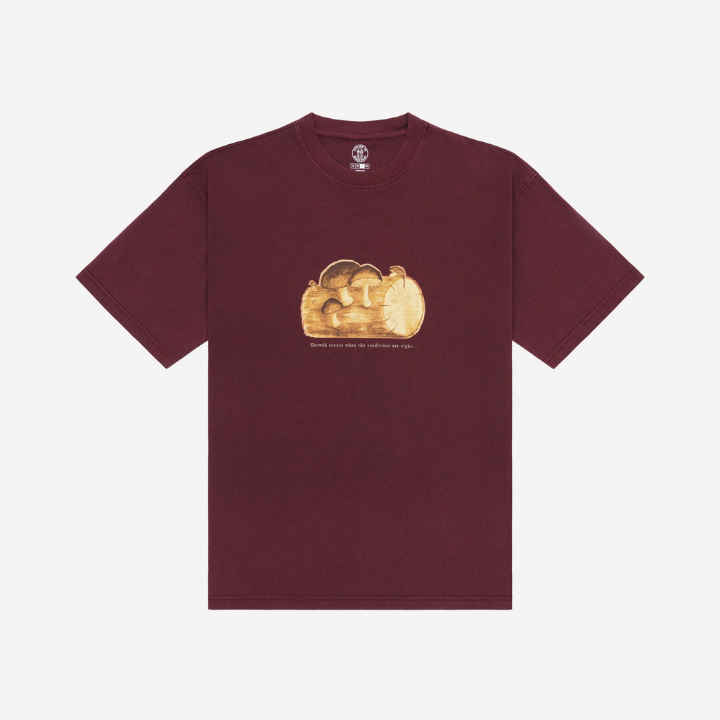 "GROWTH OCCURS" T-Shirt - Wine Red