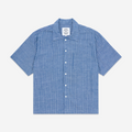 Boxy Button Up Shirt - Blue Pinstripe
