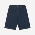 Pleated Denim Shorts - Blue / Tobacco