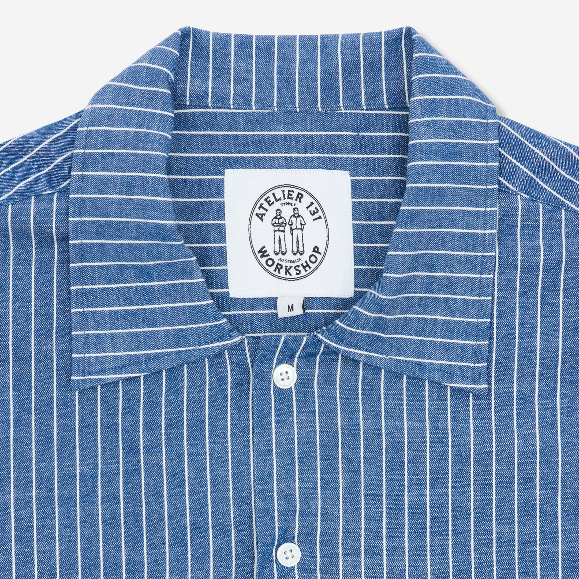Boxy Button Up Shirt - Blue Pinstripe