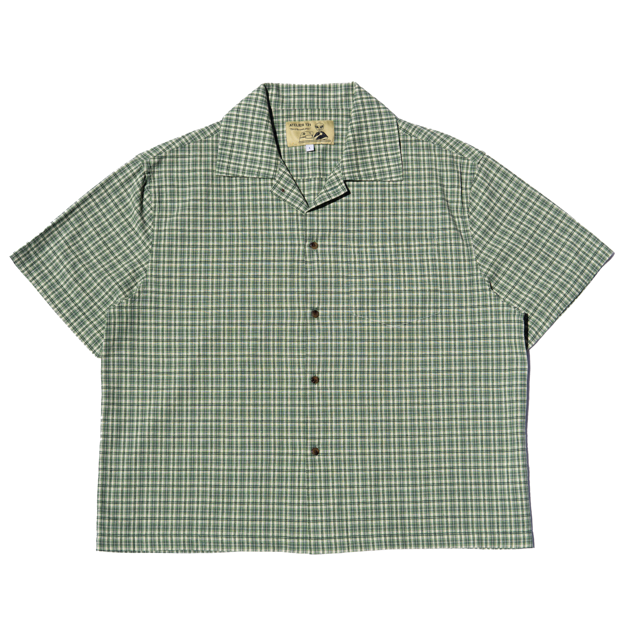 Green Boxy Button Down Shirt