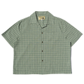 Boxy Button Up Shirt - Green Plaid