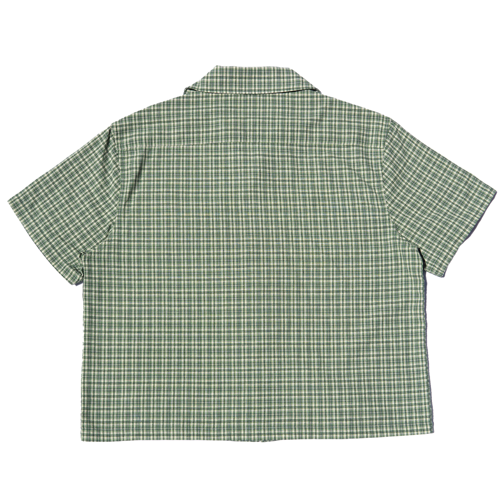 Boxy Button Up Shirt - Green Plaid (V2)