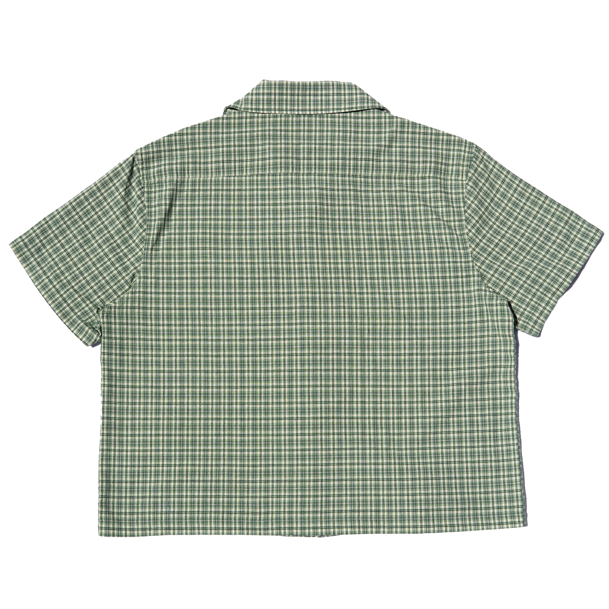 Boxy Button Up Shirt - Green Plaid (V2)