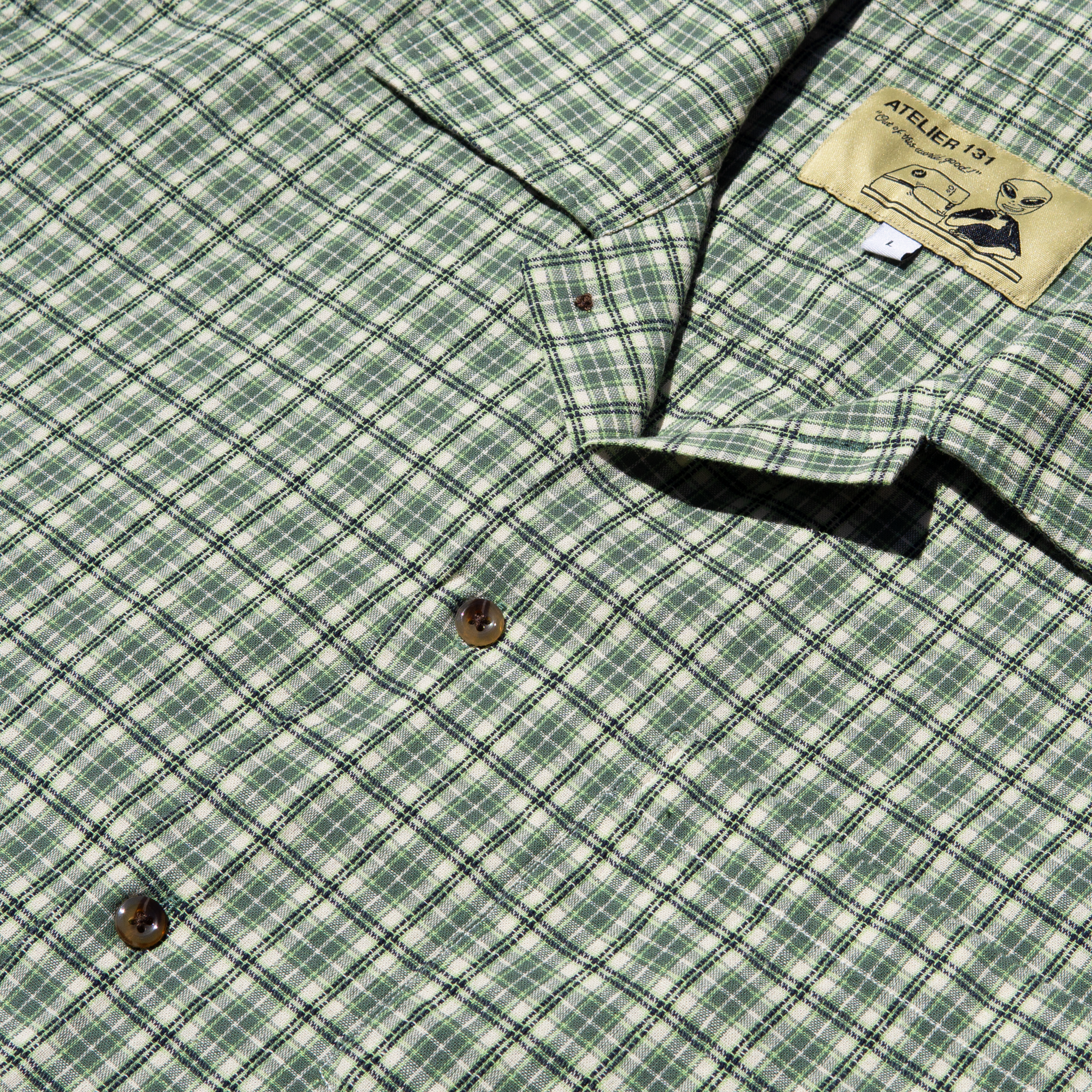Boxy Button Up Shirt - Green Plaid (V2)