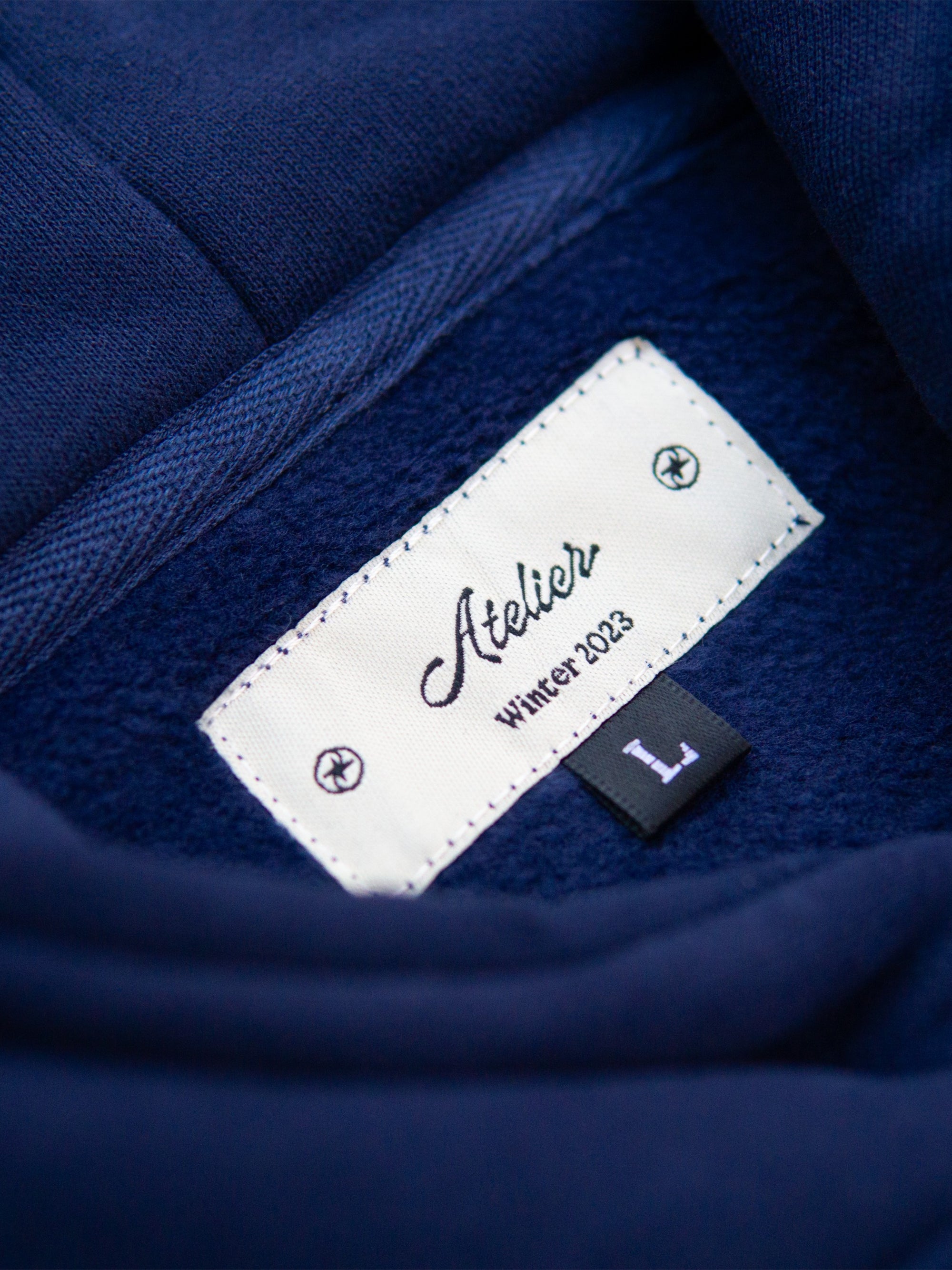 Boxy WORKSHOP Hoodie - Navy / Cream
