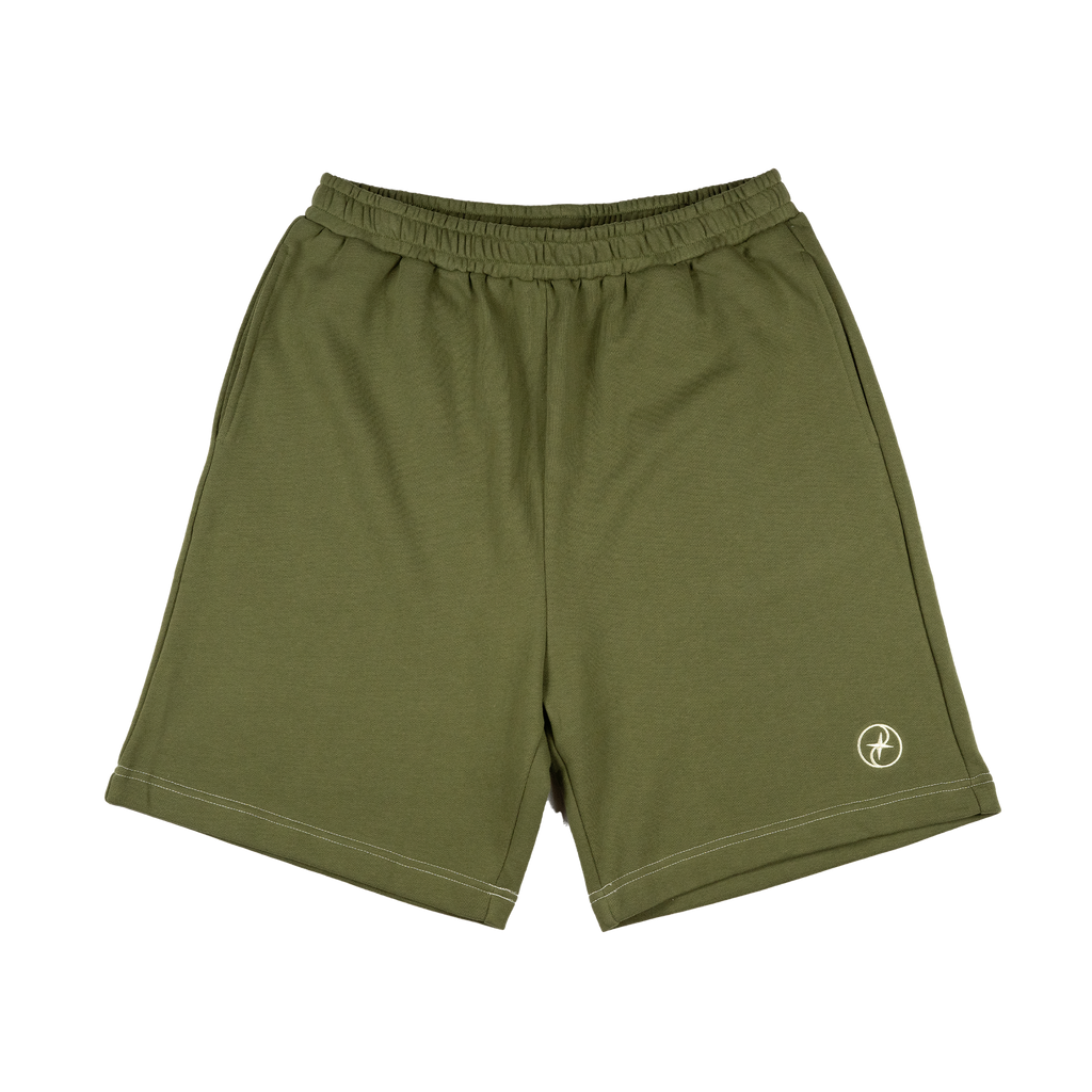 Relaxed Cut Terry Shorts - Army Green