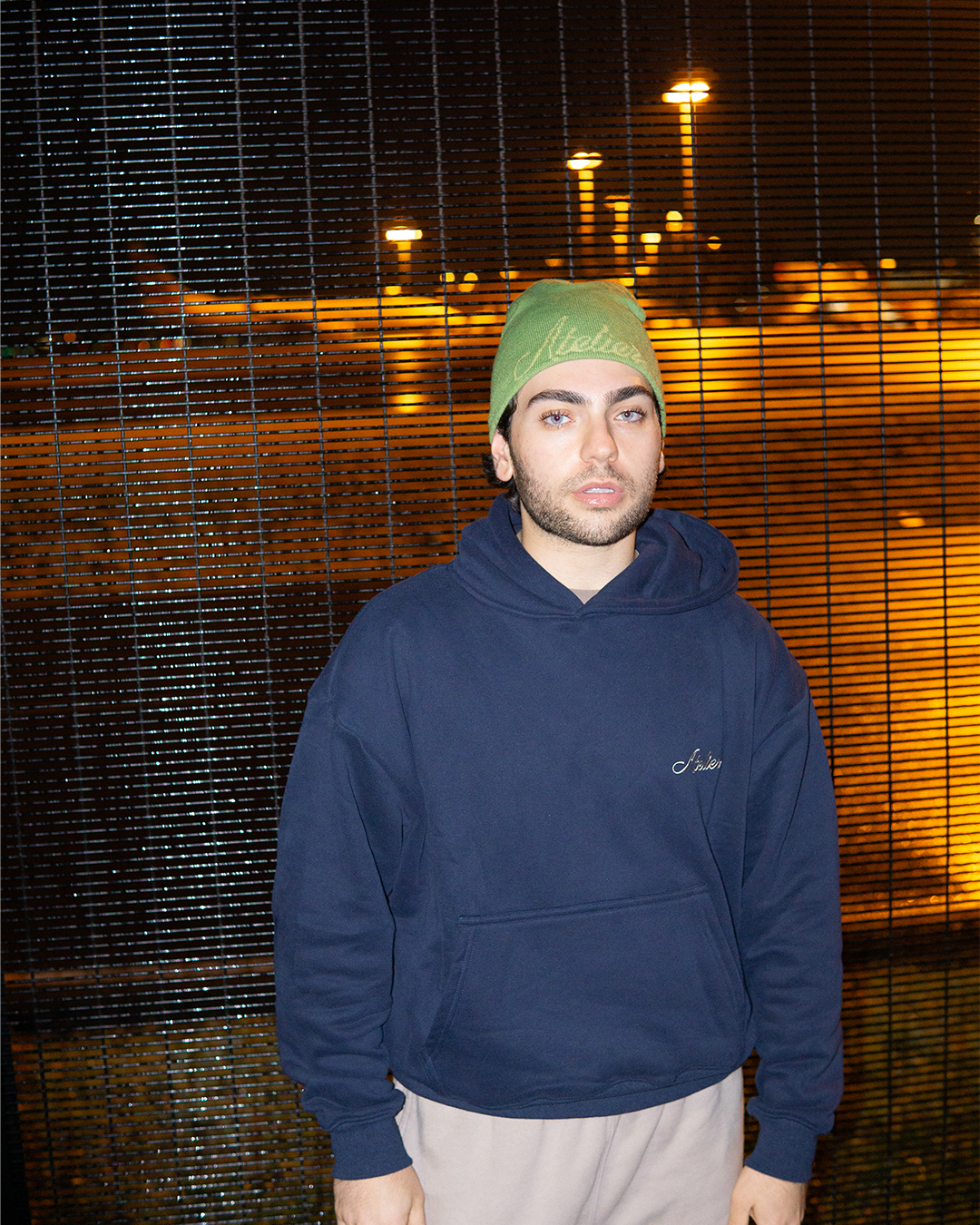 Boxy WORKSHOP Hoodie - Navy / Cream