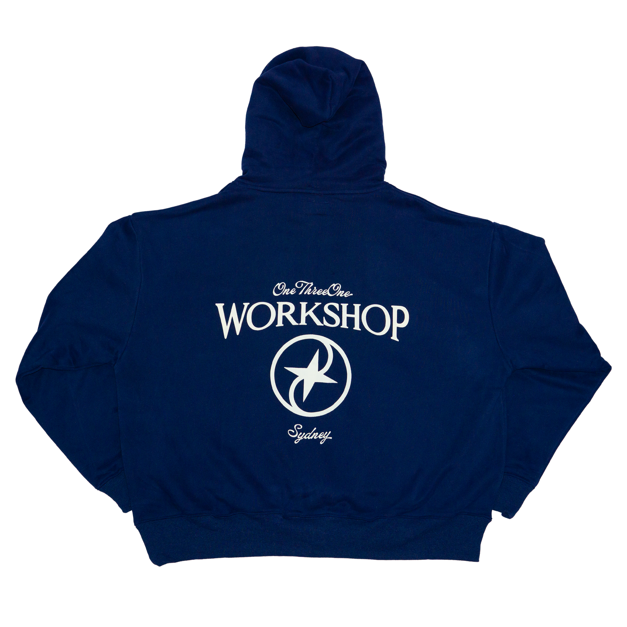 Boxy WORKSHOP Hoodie - Navy / Cream