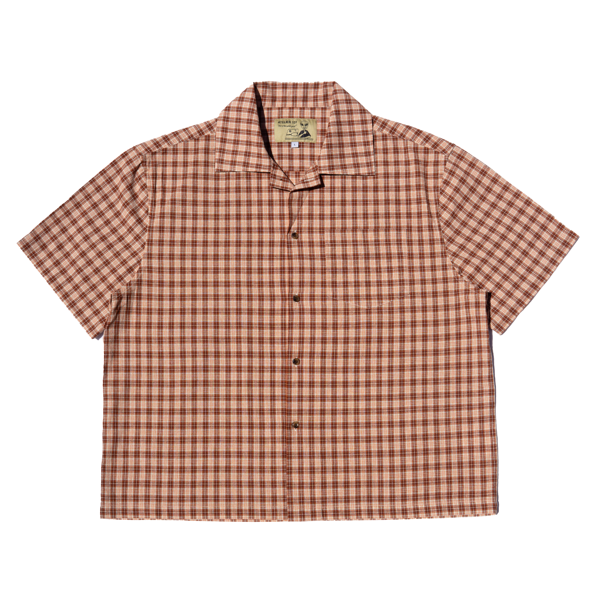 Brown Boxy Button Down Shirt