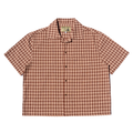 Boxy Button Up Shirt - Brown Plaid