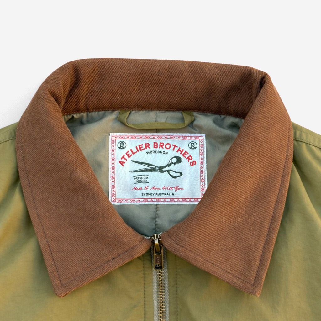 "FSJ-131" Military Bomber Jacket (Olive Drab / Chestnut)
