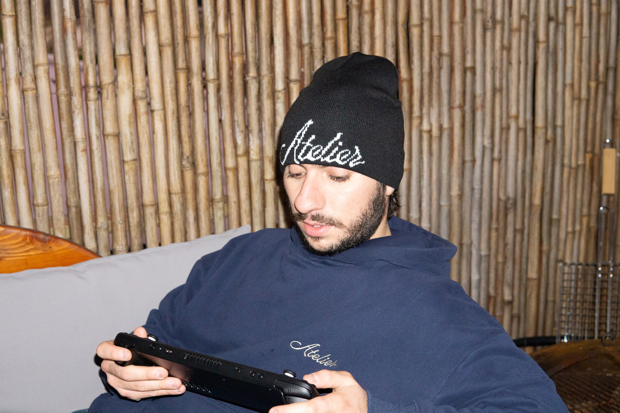 Script Logo Skullcap Beanie - Black / White