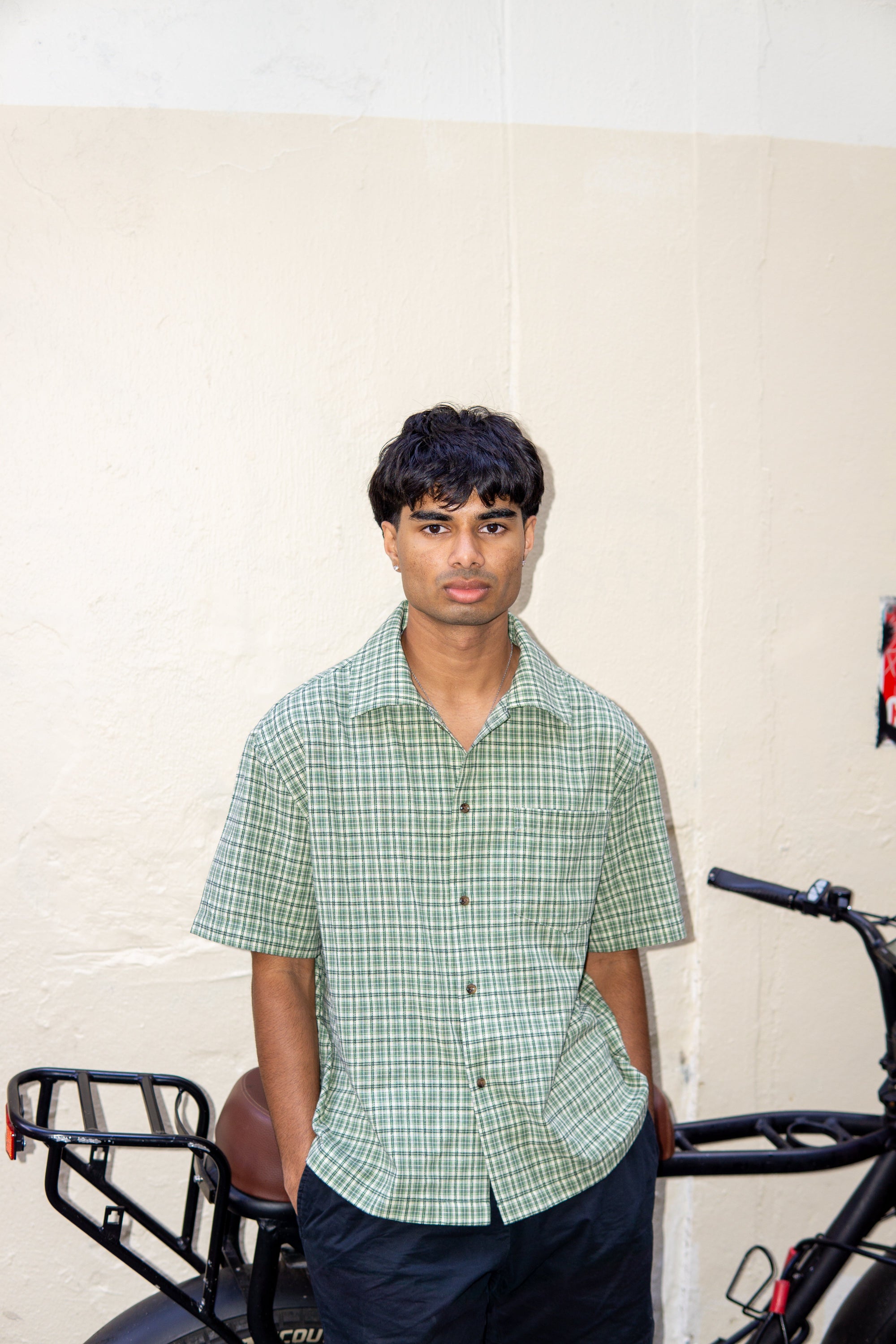 Boxy Button Up Shirt - Green Plaid (V2)
