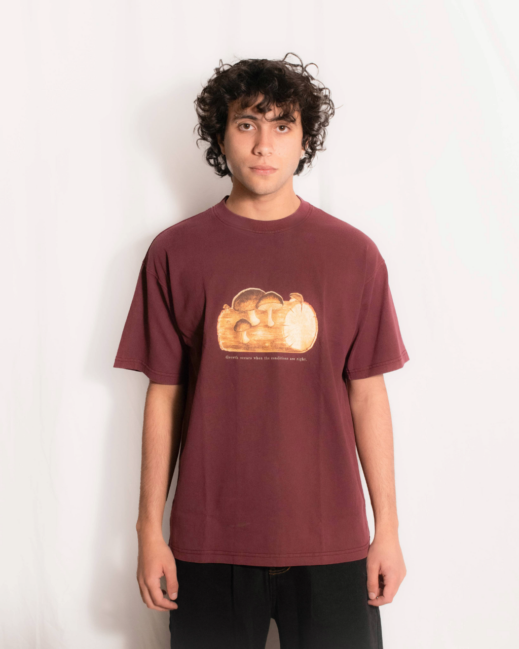 "GROWTH OCCURS" T-Shirt - Wine Red