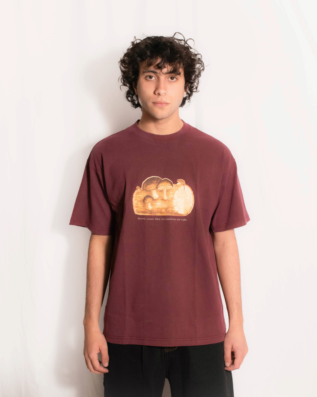 "GROWTH OCCURS" T-Shirt - Wine Red