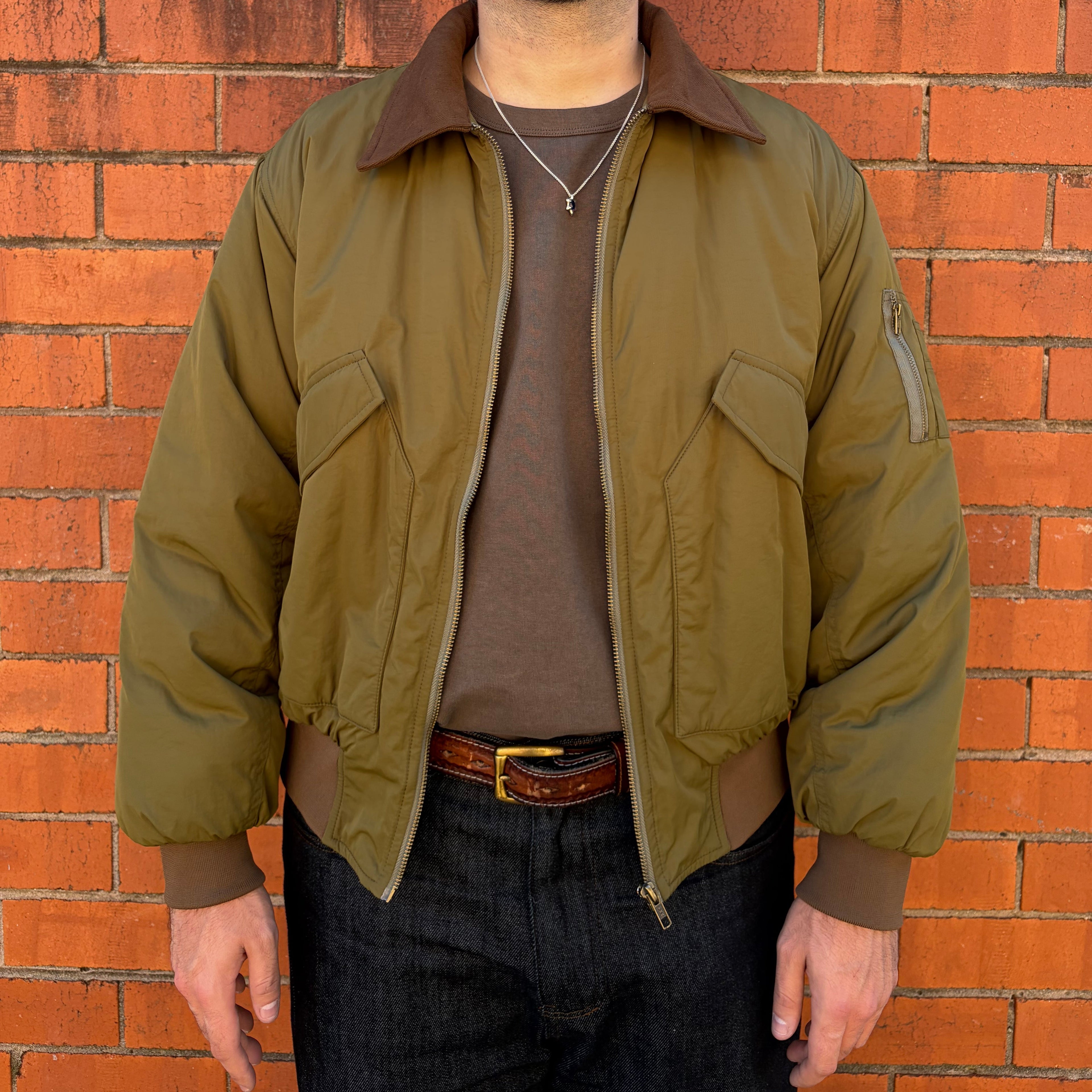 "FSJ-131" Military Bomber Jacket (Olive Drab / Chestnut)