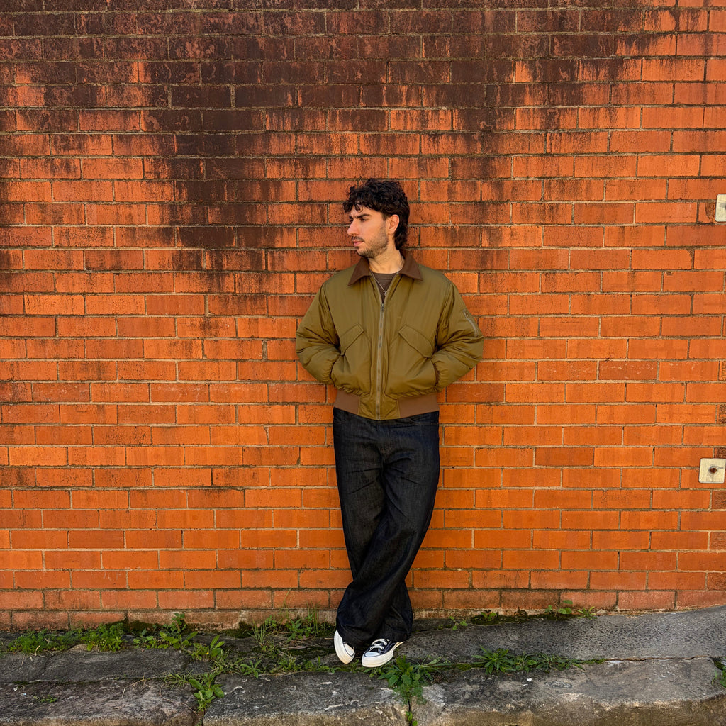 "FSJ-131" Military Bomber Jacket (Olive Drab / Chestnut)