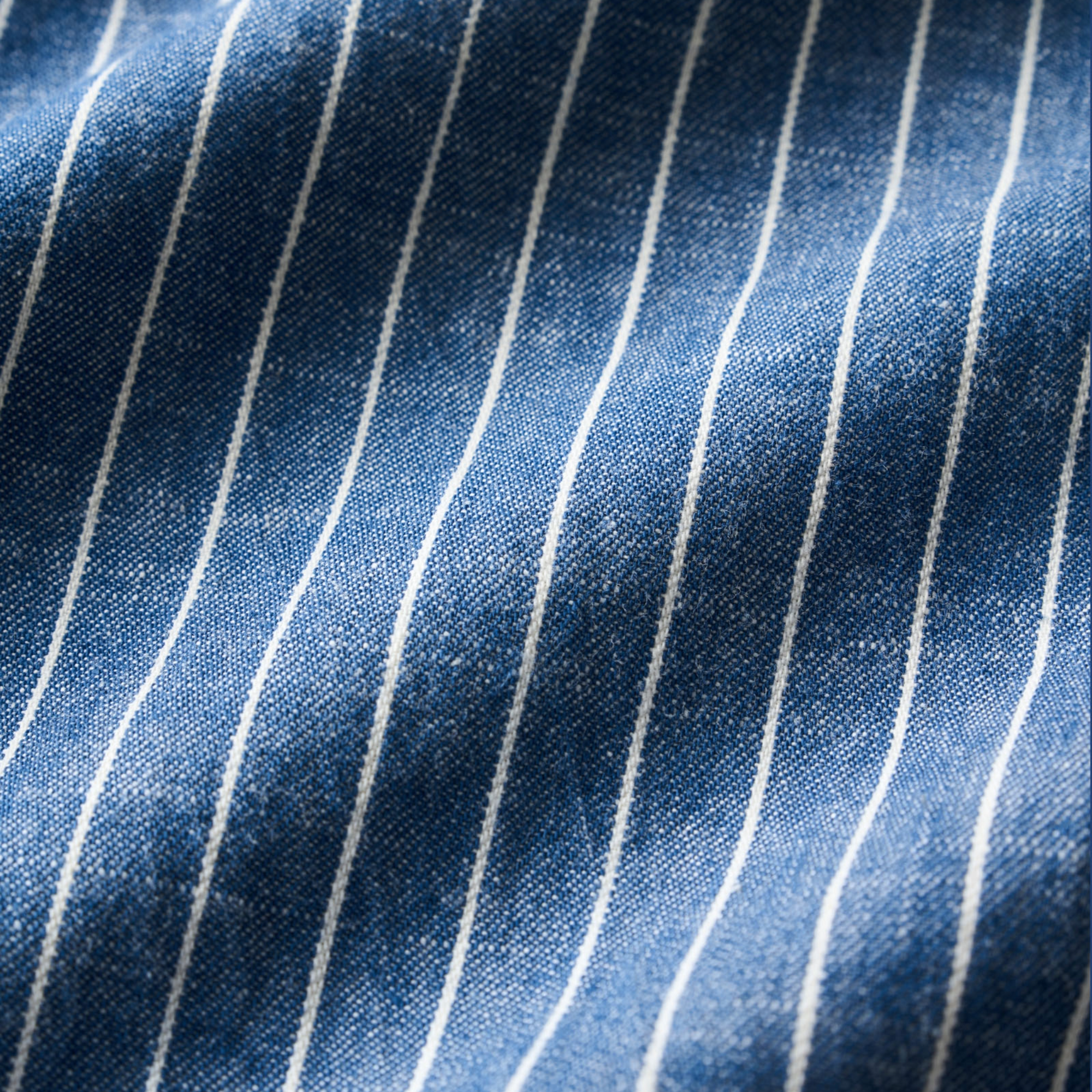Boxy Button Up Shirt - Blue Pinstripe