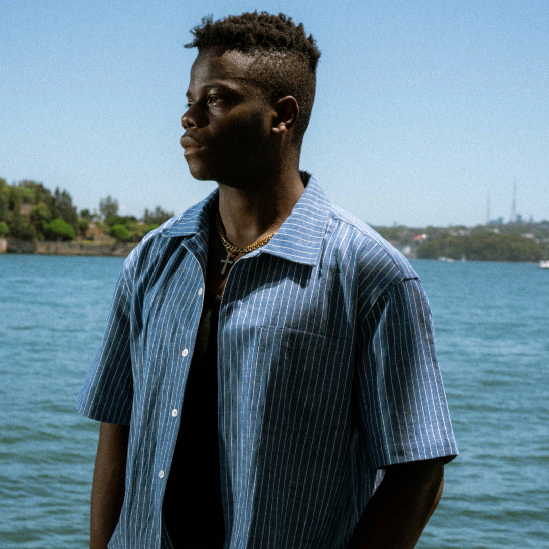 Boxy Button Up Shirt - Blue Pinstripe