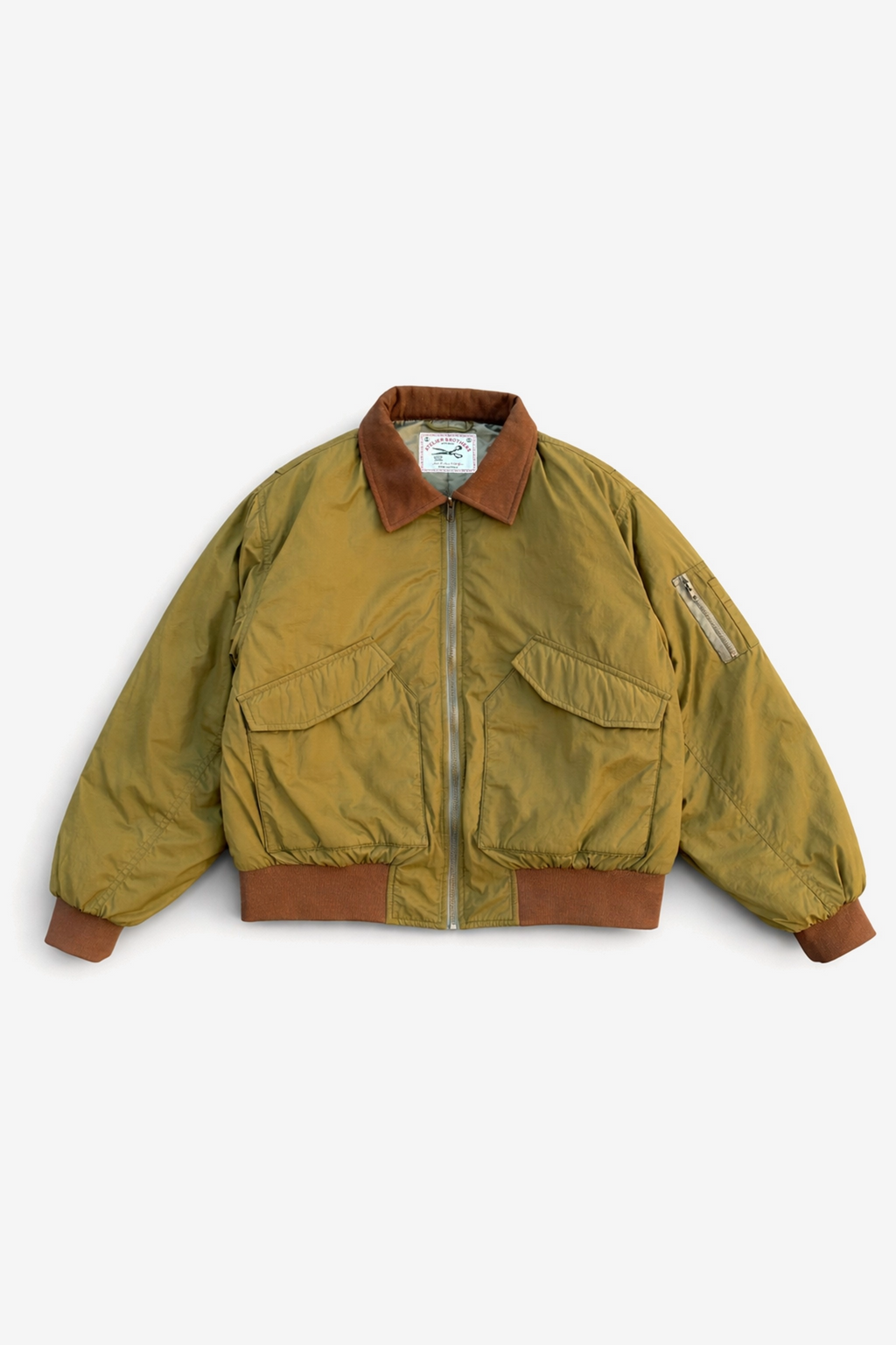 "FSJ-131" Military Bomber Jacket (Olive Drab / Chestnut)